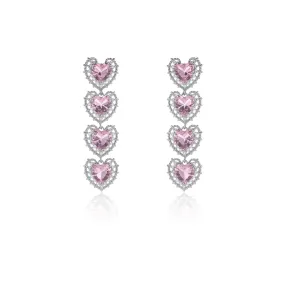 Heart Cubic Zircon Earrings, Love Crystals Earring for Bride, Women Girl Birthday Party Jewelry CE11927