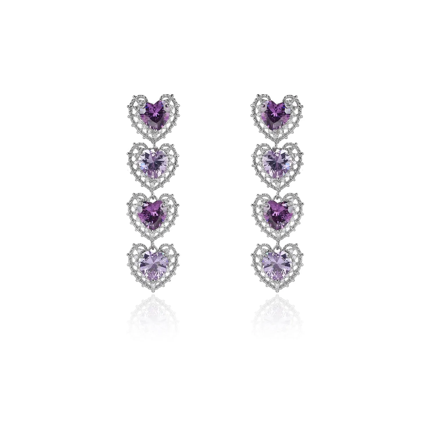 Heart Cubic Zircon Earrings, Love Crystals Earring for Bride, Women Girl Birthday Party Jewelry CE11927
