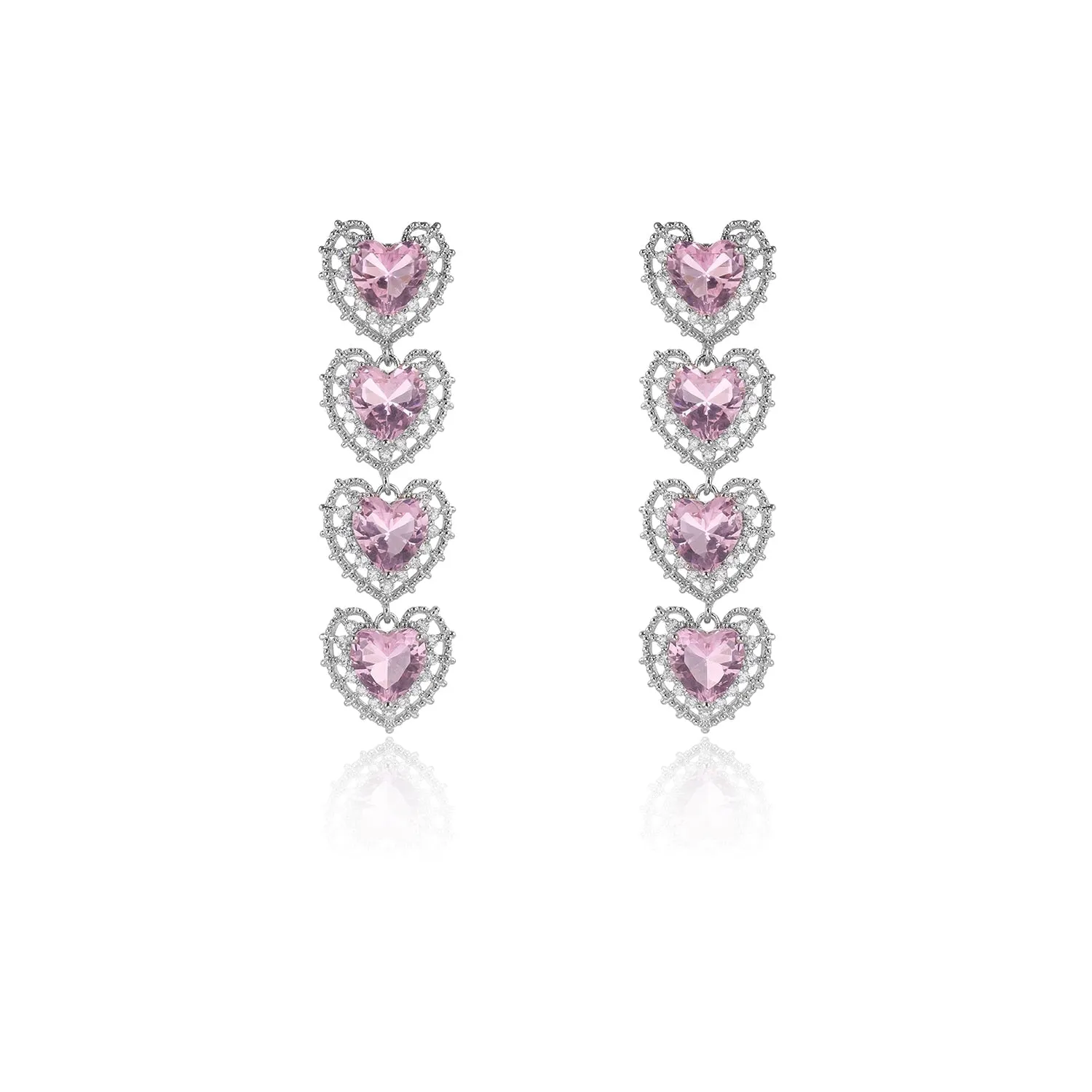 Heart Cubic Zircon Earrings, Love Crystals Earring for Bride, Women Girl Birthday Party Jewelry CE11927