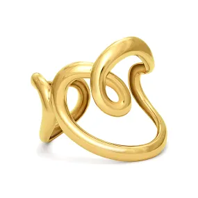 Heart Cuff in Yellow Gold