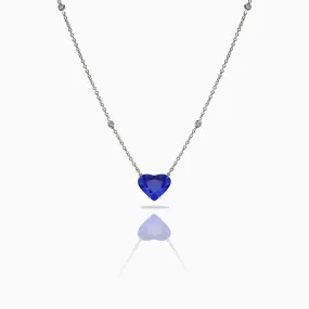 Heart Shape Large Sapphire Necklace