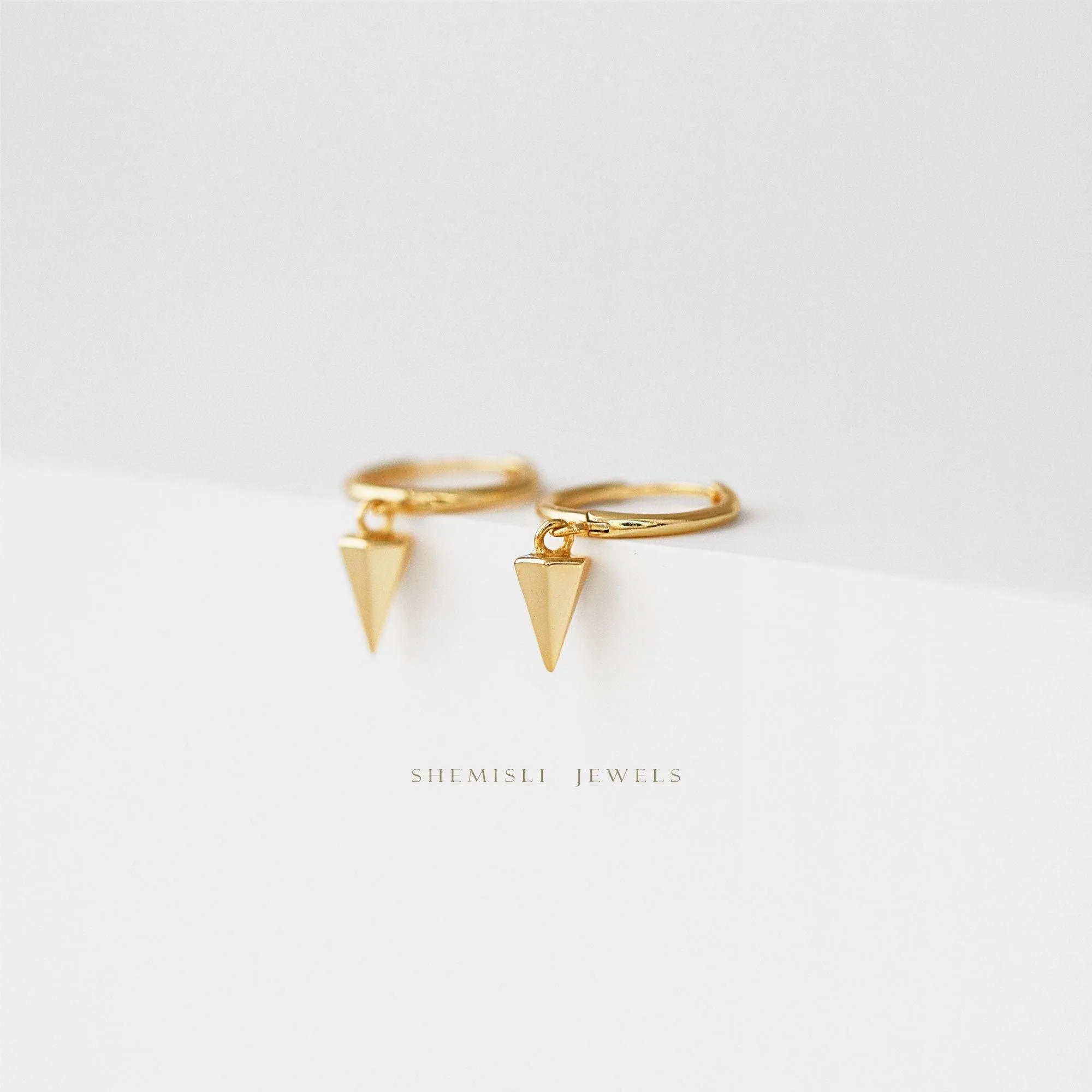 Hexagon Spike Hoops Earrings, Gold, Silver, Black SHEMISLI - SH179