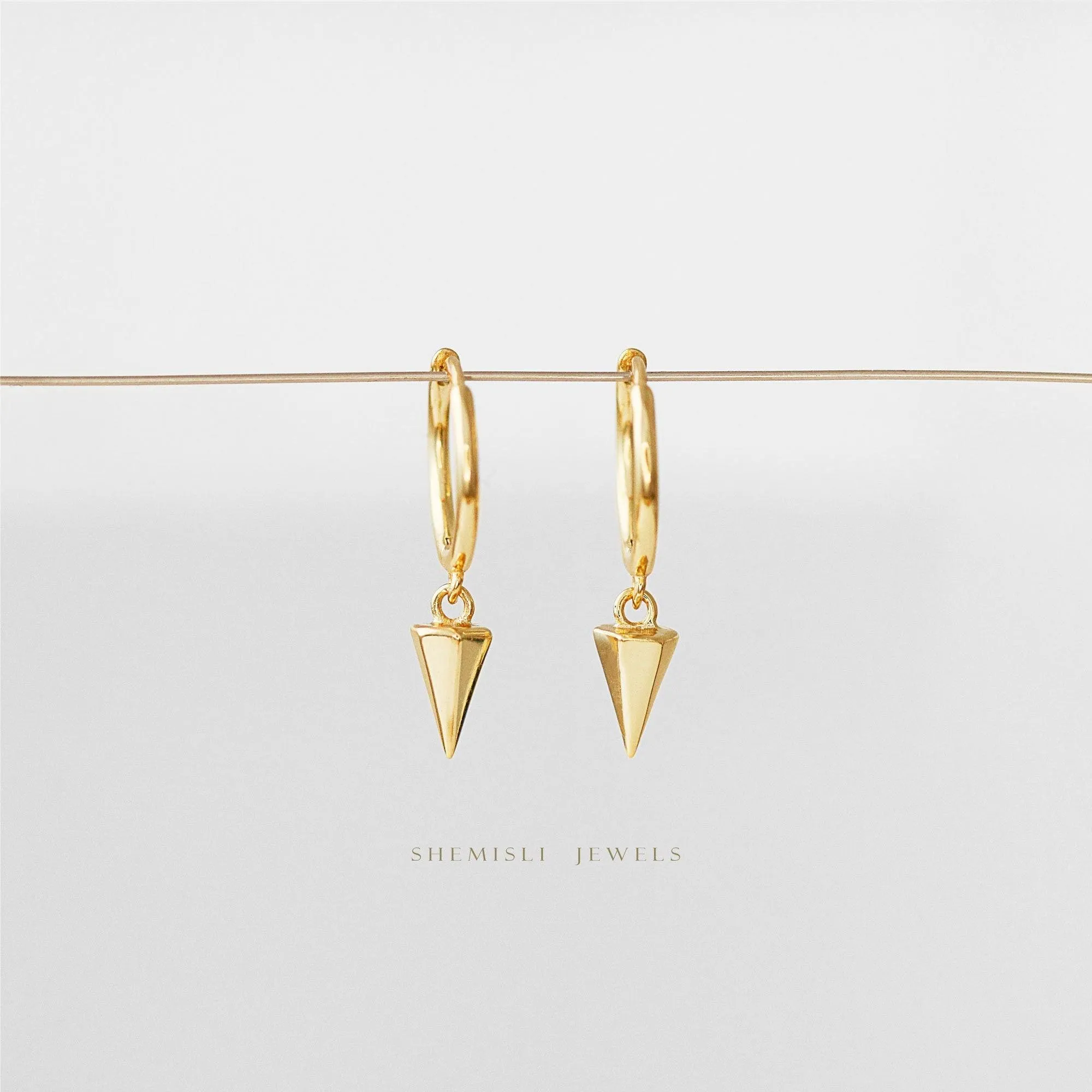 Hexagon Spike Hoops Earrings, Gold, Silver, Black SHEMISLI - SH179