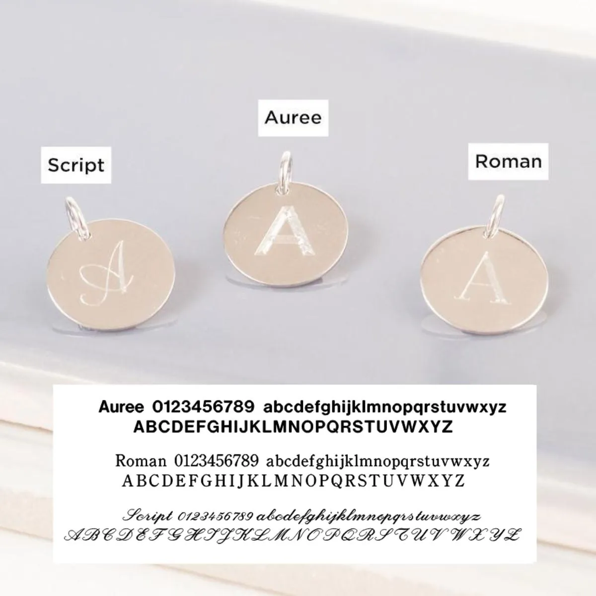 Hobury Silver Disc Engraved Initial Pendant