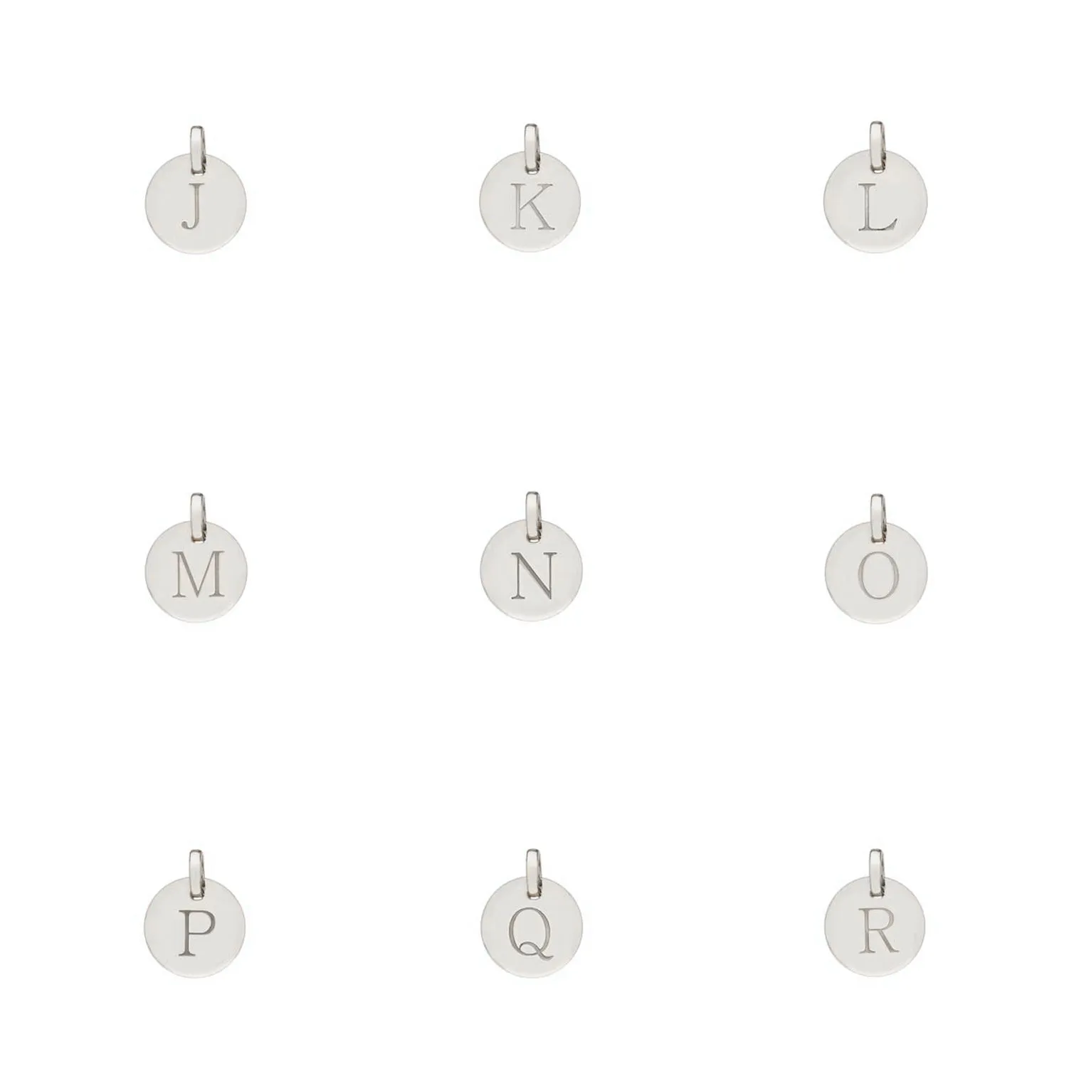 Hobury Silver Disc Engraved Initial Pendant