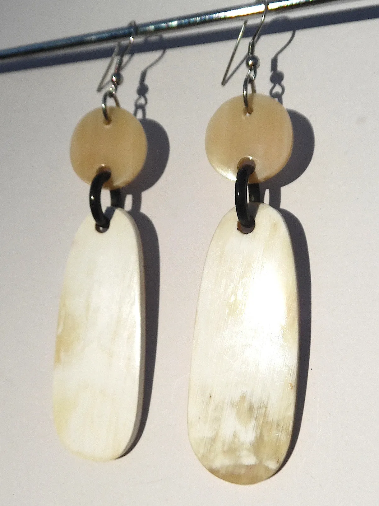 Horn Earrings Dogtag