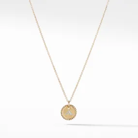 Initial Charm Necklace with Diamonds in Gold on Chain
