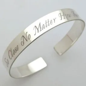 Inscription Personalized Cuff Sterling Silver Bracelet