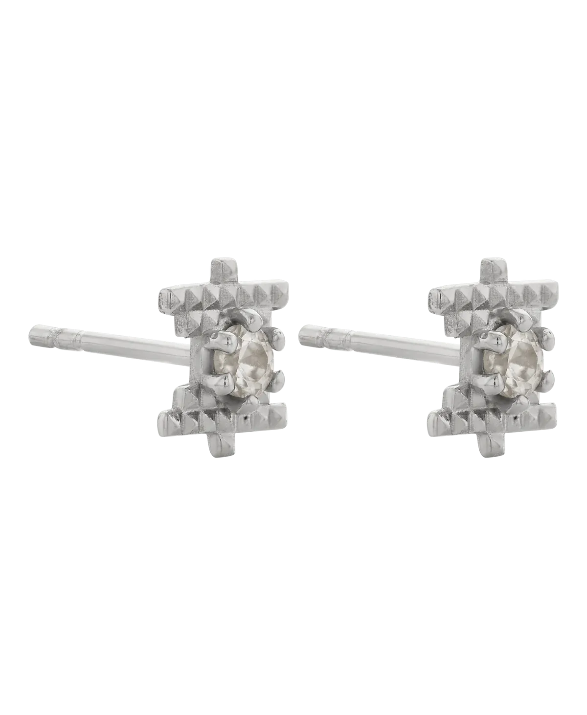 Inti Stud | Sterling Silver | Peach Zircon