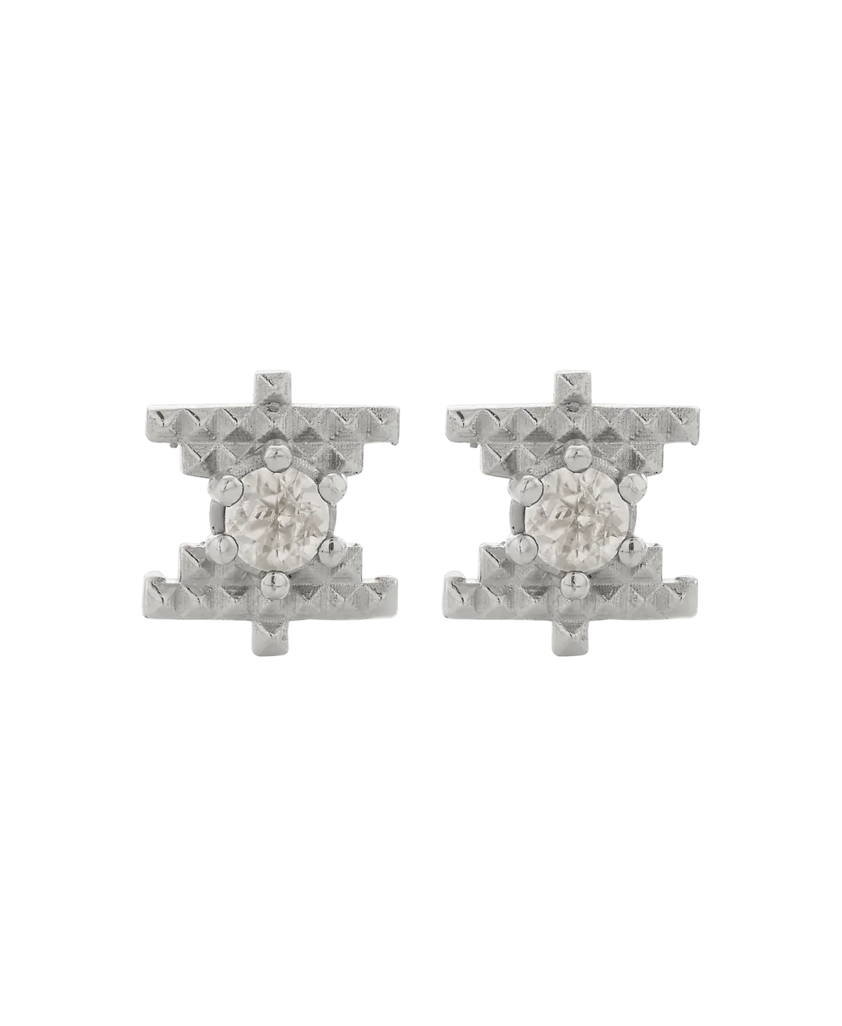 Inti Stud | Sterling Silver | Peach Zircon