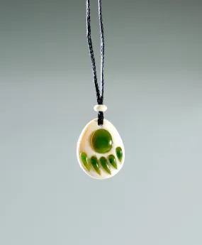 Jade Bear Paw on Bone Necklace #1153