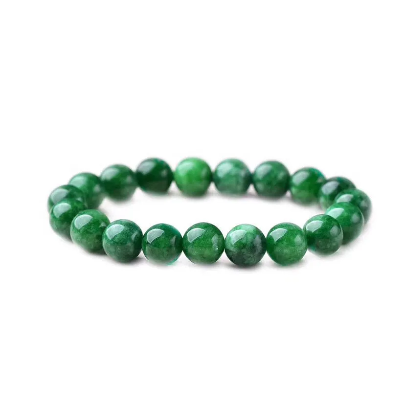 Jade Bracelet, Green Jade Beaded Gemstone Bracelet, Healing Bracelet, Stretch Natural Stone Bracelet, Gift For Her, Girlfriend Wife Mom