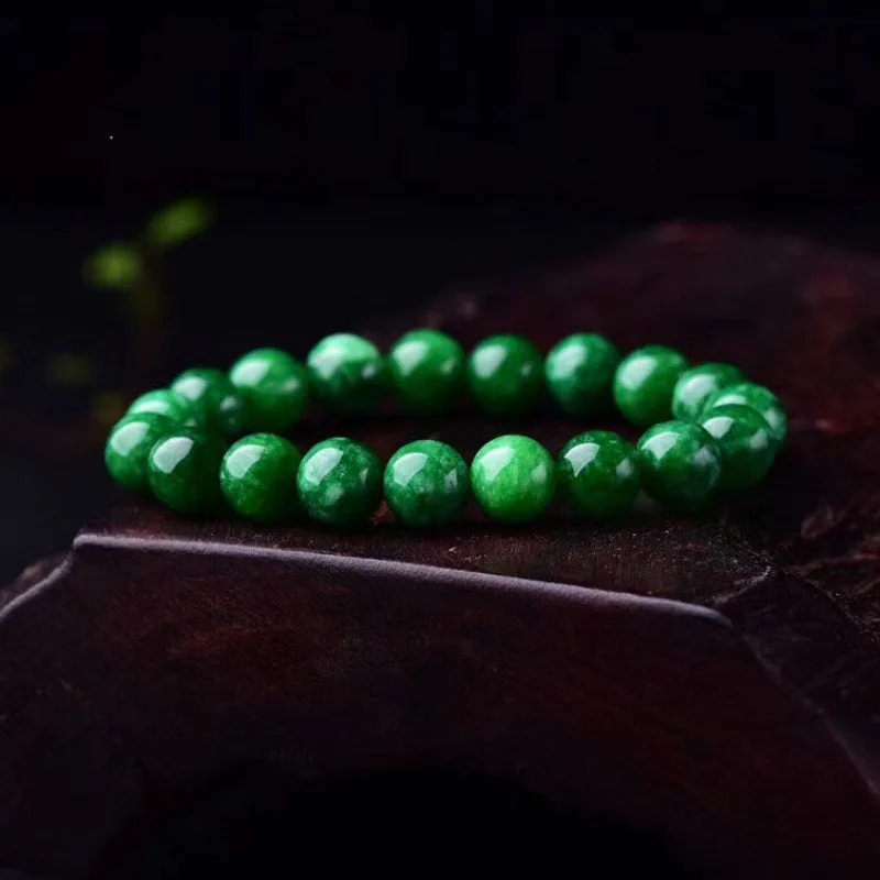Jade Bracelet, Green Jade Beaded Gemstone Bracelet, Healing Bracelet, Stretch Natural Stone Bracelet, Gift For Her, Girlfriend Wife Mom