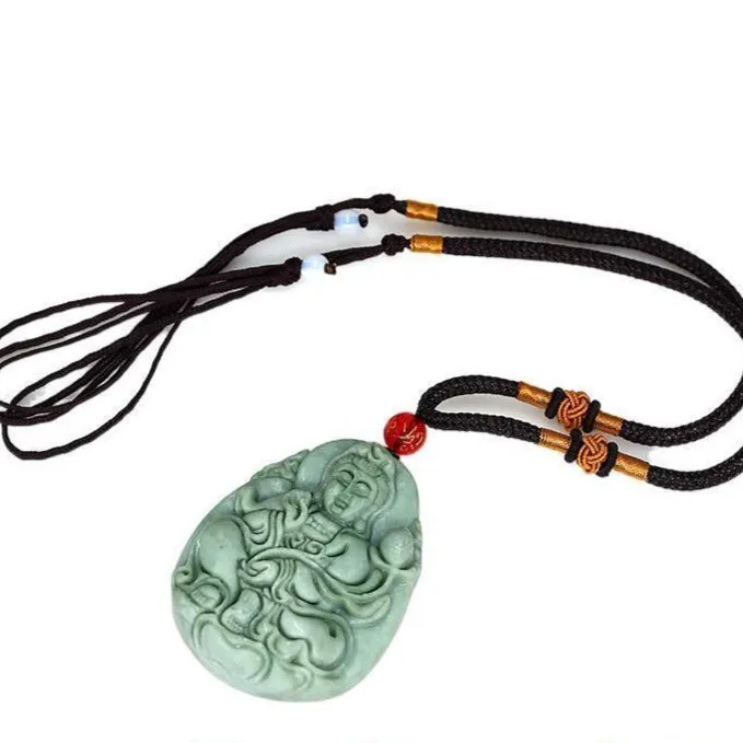Jade Kwan Yin Pendant Necklace