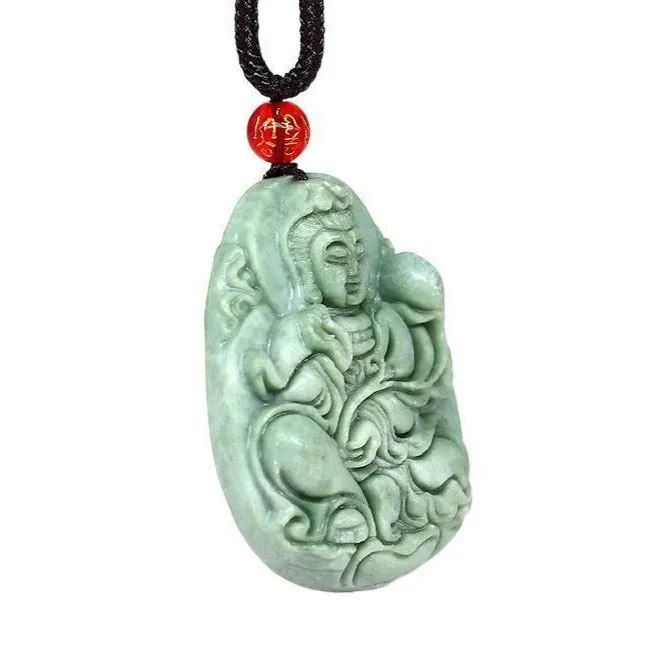 Jade Kwan Yin Pendant Necklace
