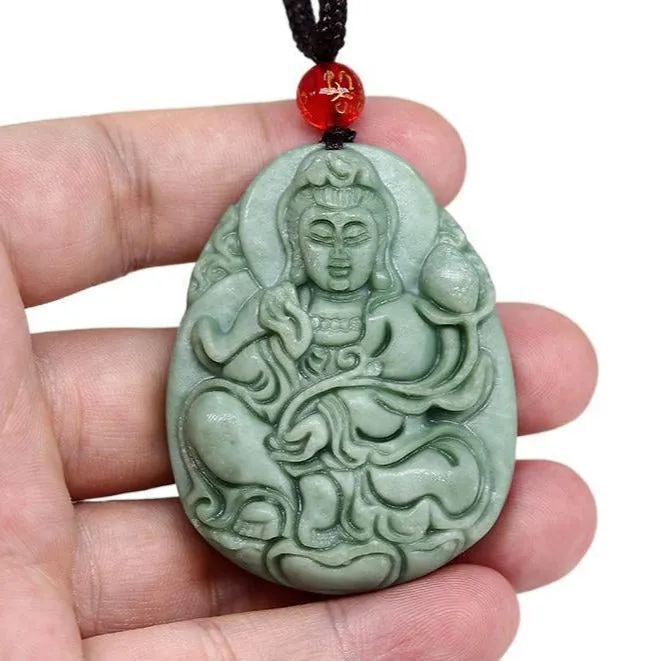 Jade Kwan Yin Pendant Necklace