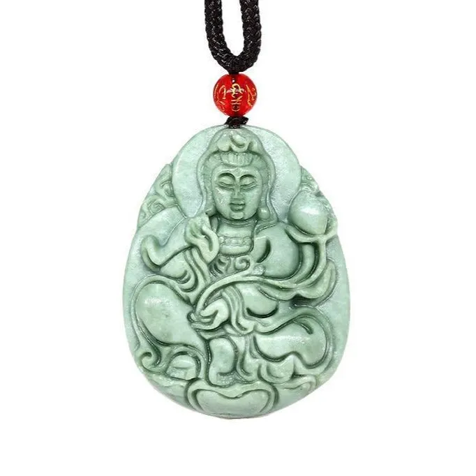 Jade Kwan Yin Pendant Necklace