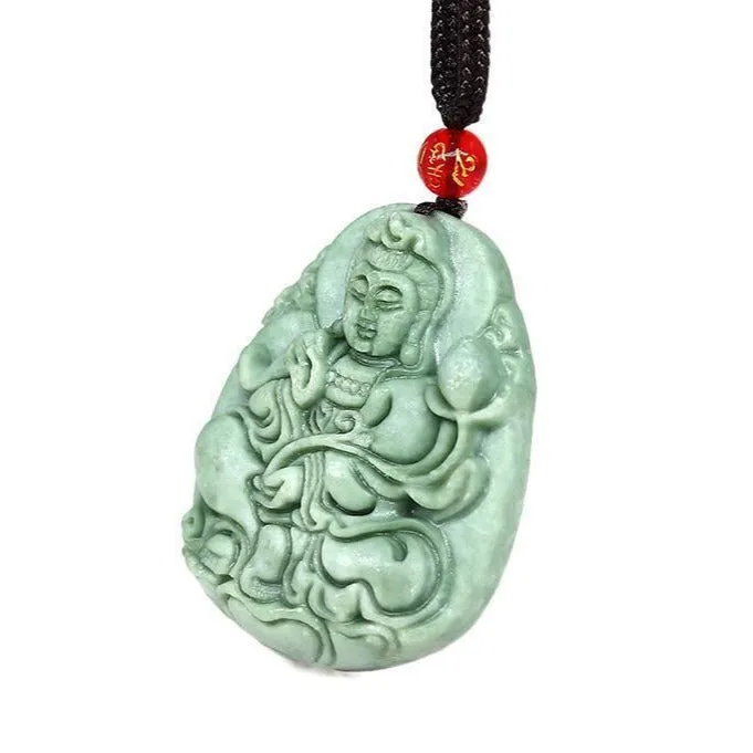 Jade Kwan Yin Pendant Necklace