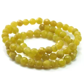 Jade Olive Faceted Rounds 6mm Strand