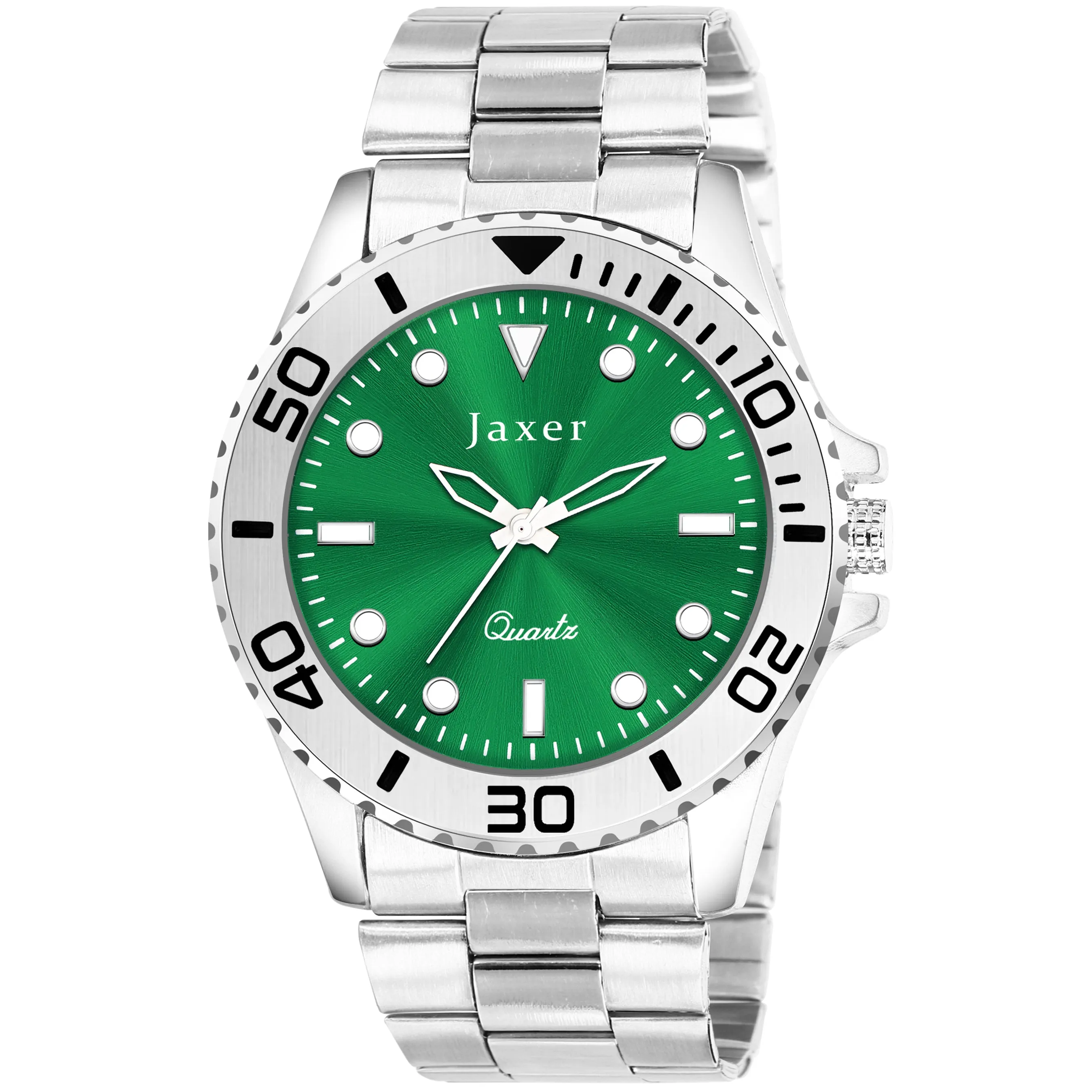 Jaxer Green Dial Steel Chain Analog Wrist Watch for Men - JXRM2187