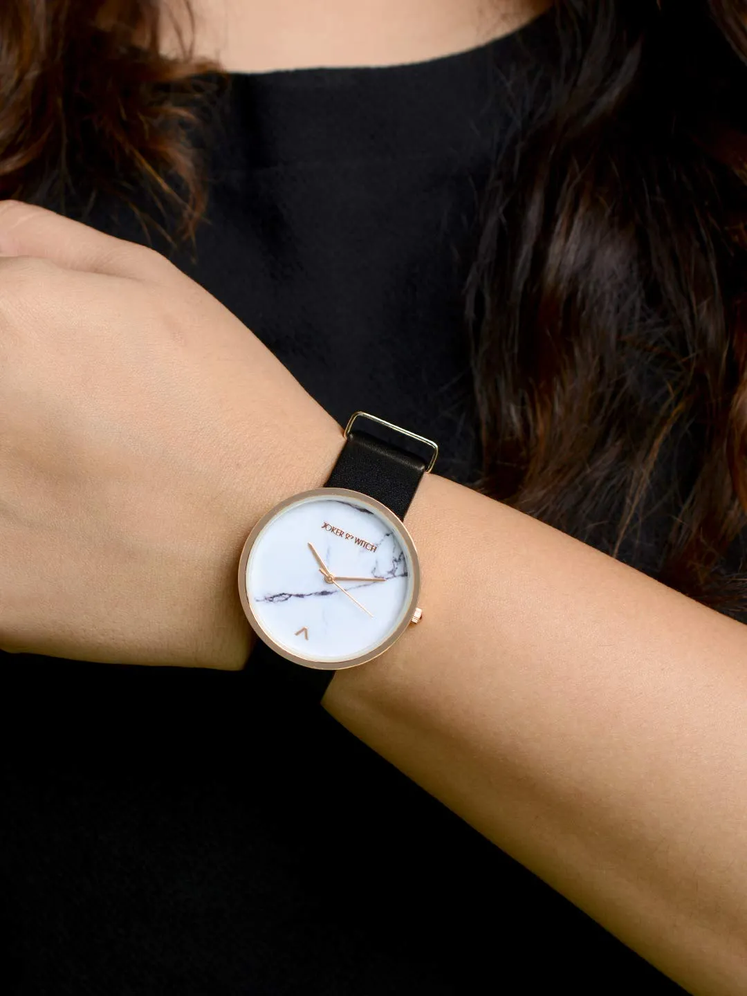 Joker & Witch Hailey Black Marble Dial Watch