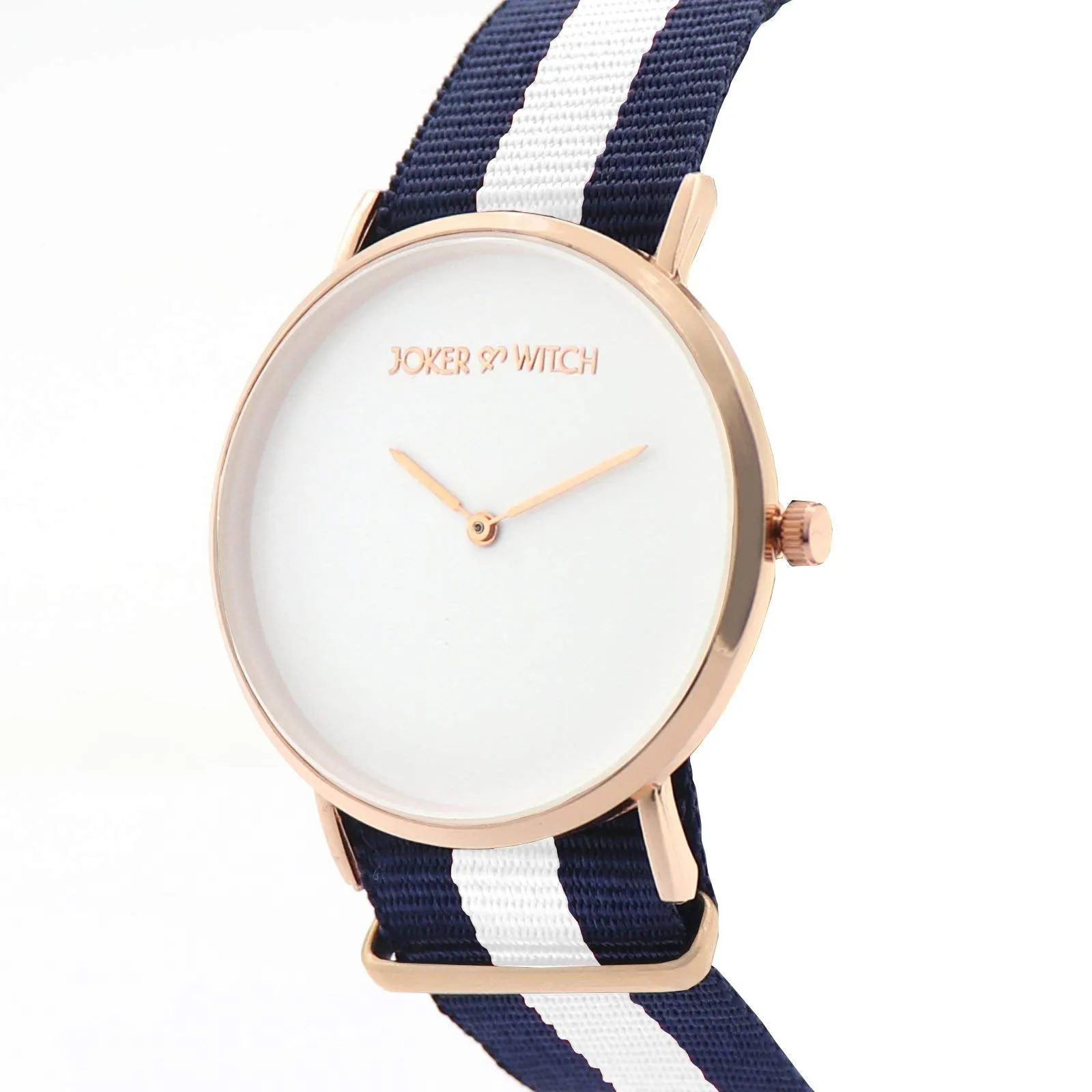 Joker & Witch Stainless Steel Olly & Maddy Couple Analogue Watches, White Dial, Black Band