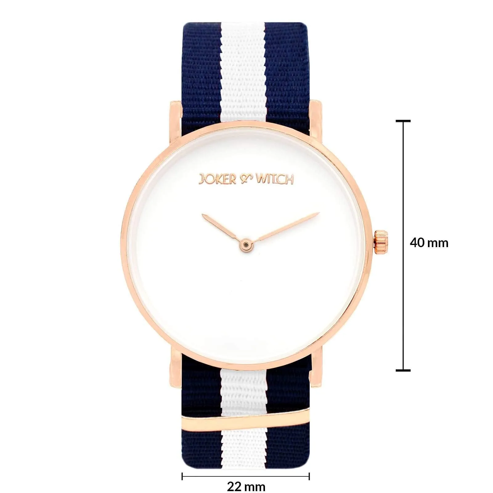 Joker & Witch Stainless Steel Olly & Maddy Couple Analogue Watches, White Dial, Black Band