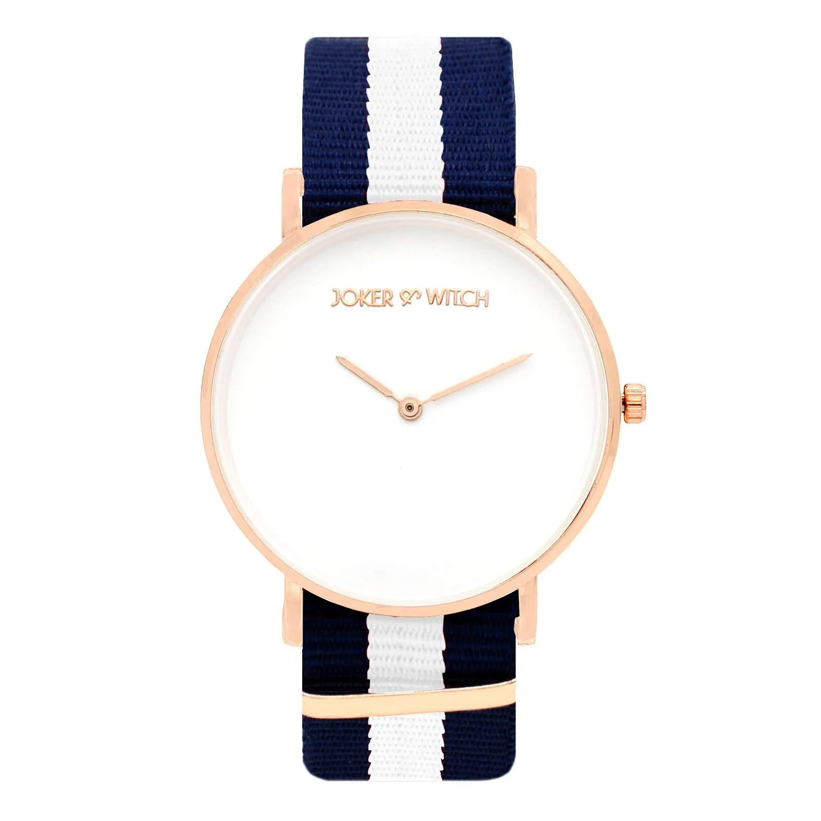 Joker & Witch Stainless Steel Olly & Maddy Couple Analogue Watches, White Dial, Black Band