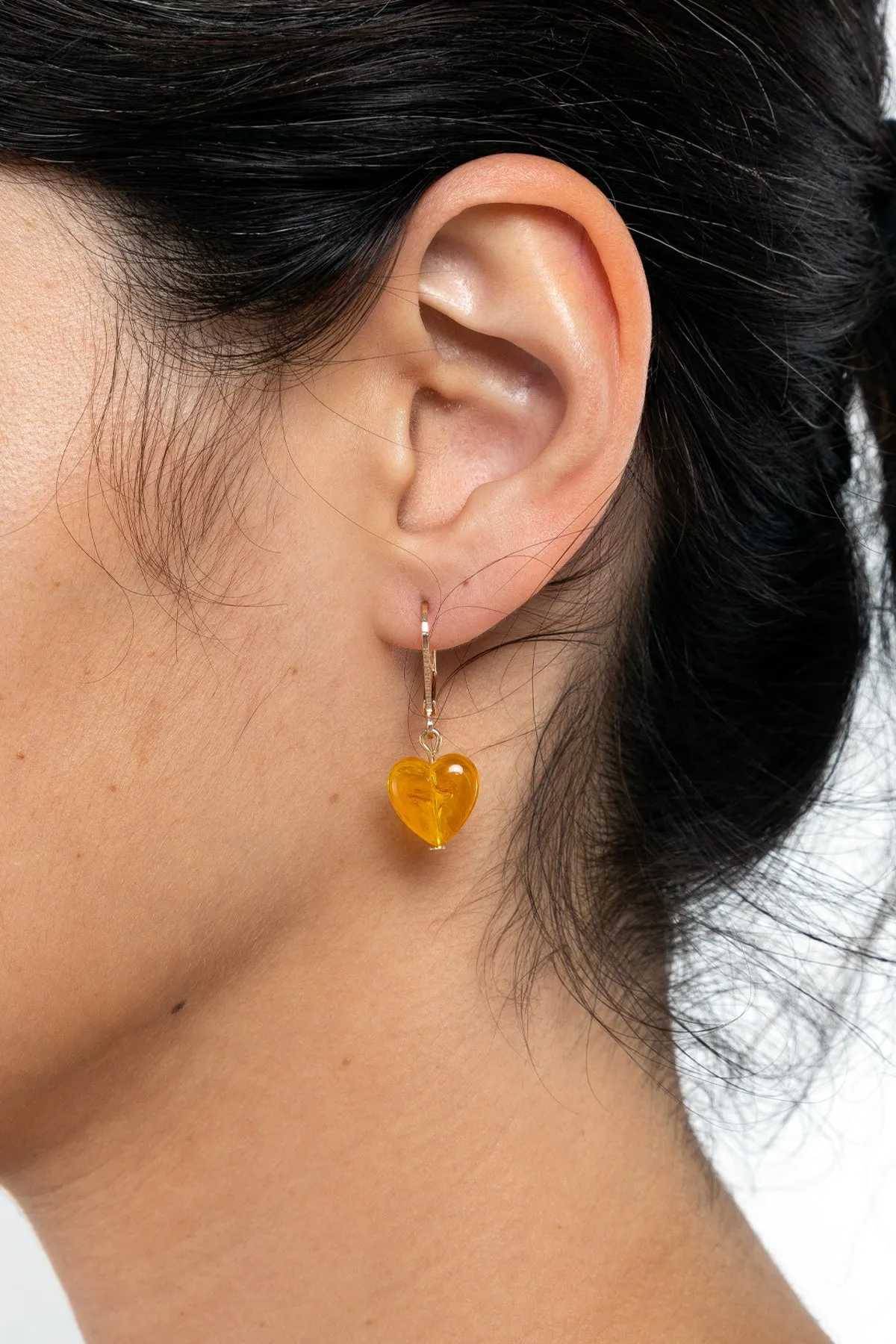 JWL12MH - 12mm Lucite Heart Drop Earrings