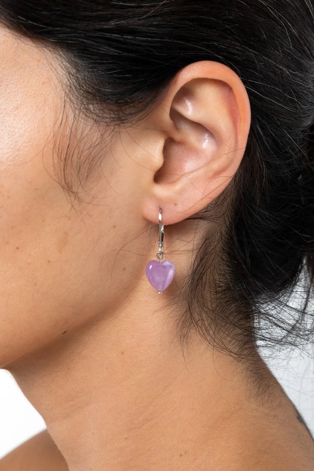 JWL12MH - 12mm Lucite Heart Drop Earrings