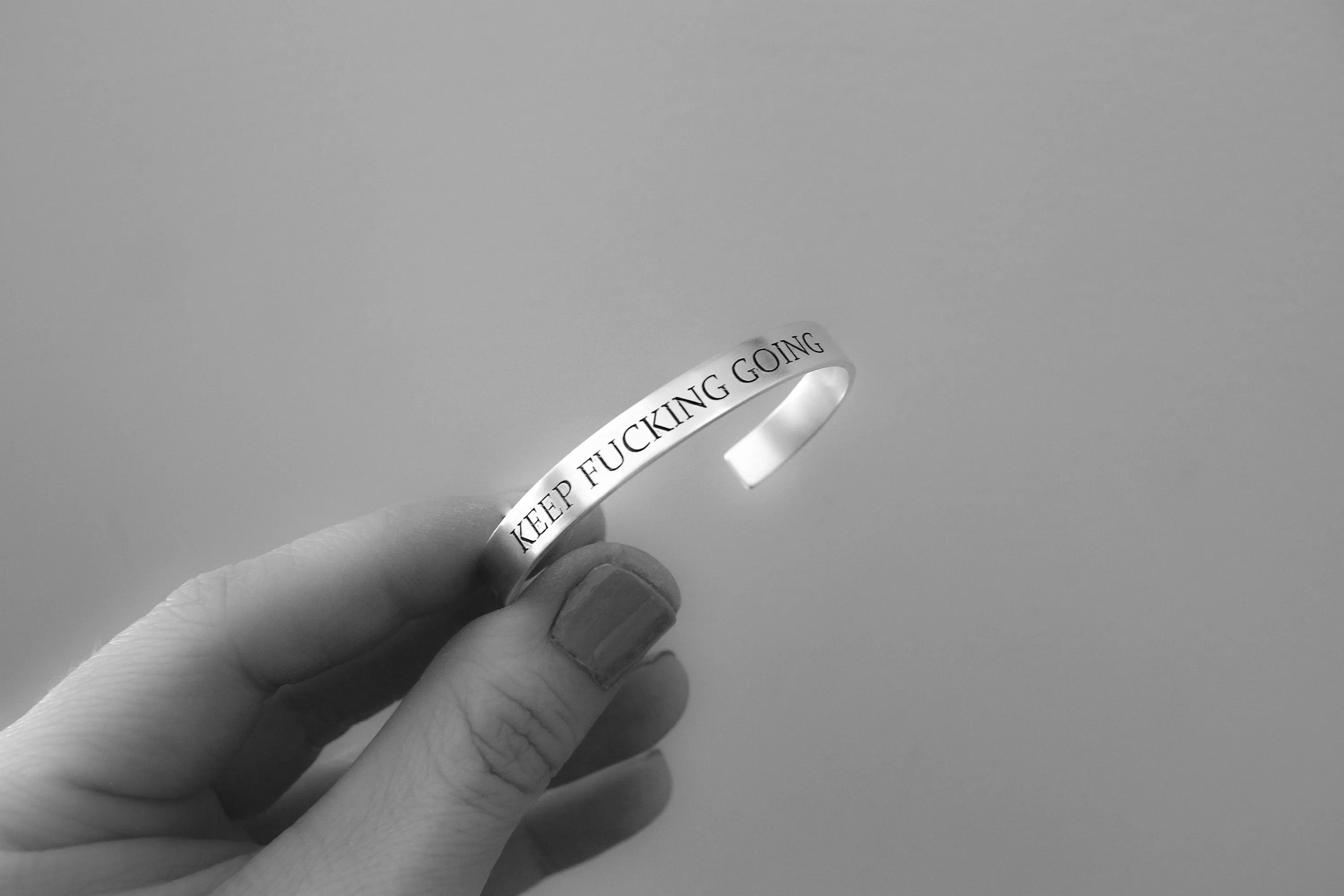 Keep Fucking Going, Keep Fucking Going Cuff, Inspirational Bracelet Cuff, Motivational Jewelry, Personalized Cuff Bracelet, Friend Bracelet