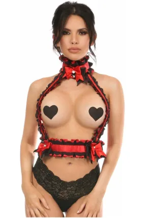 Kitten Collection Red/Black Lace Double Strap Body Harness