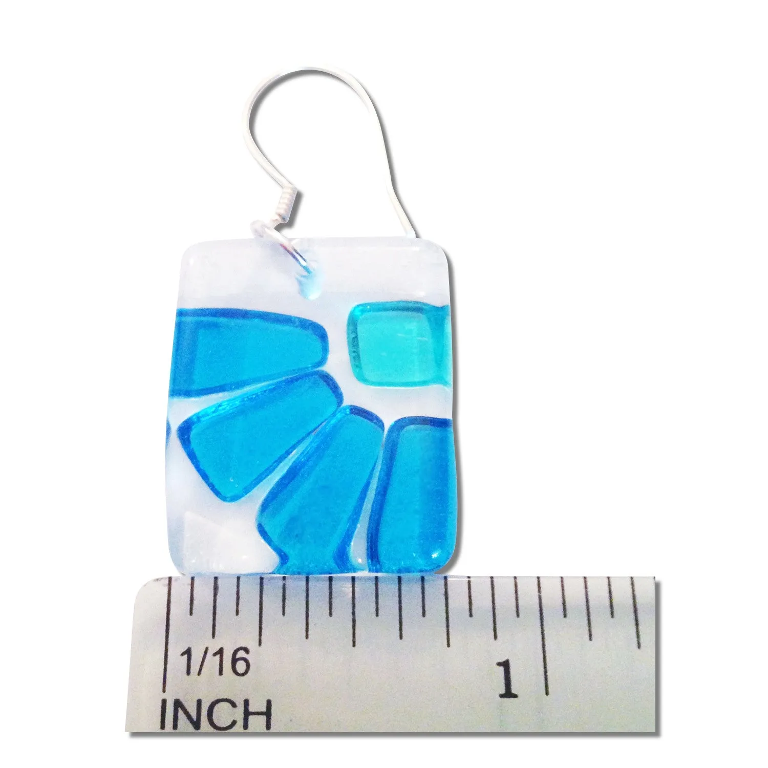 LAMA Glass Earrings - Aqua