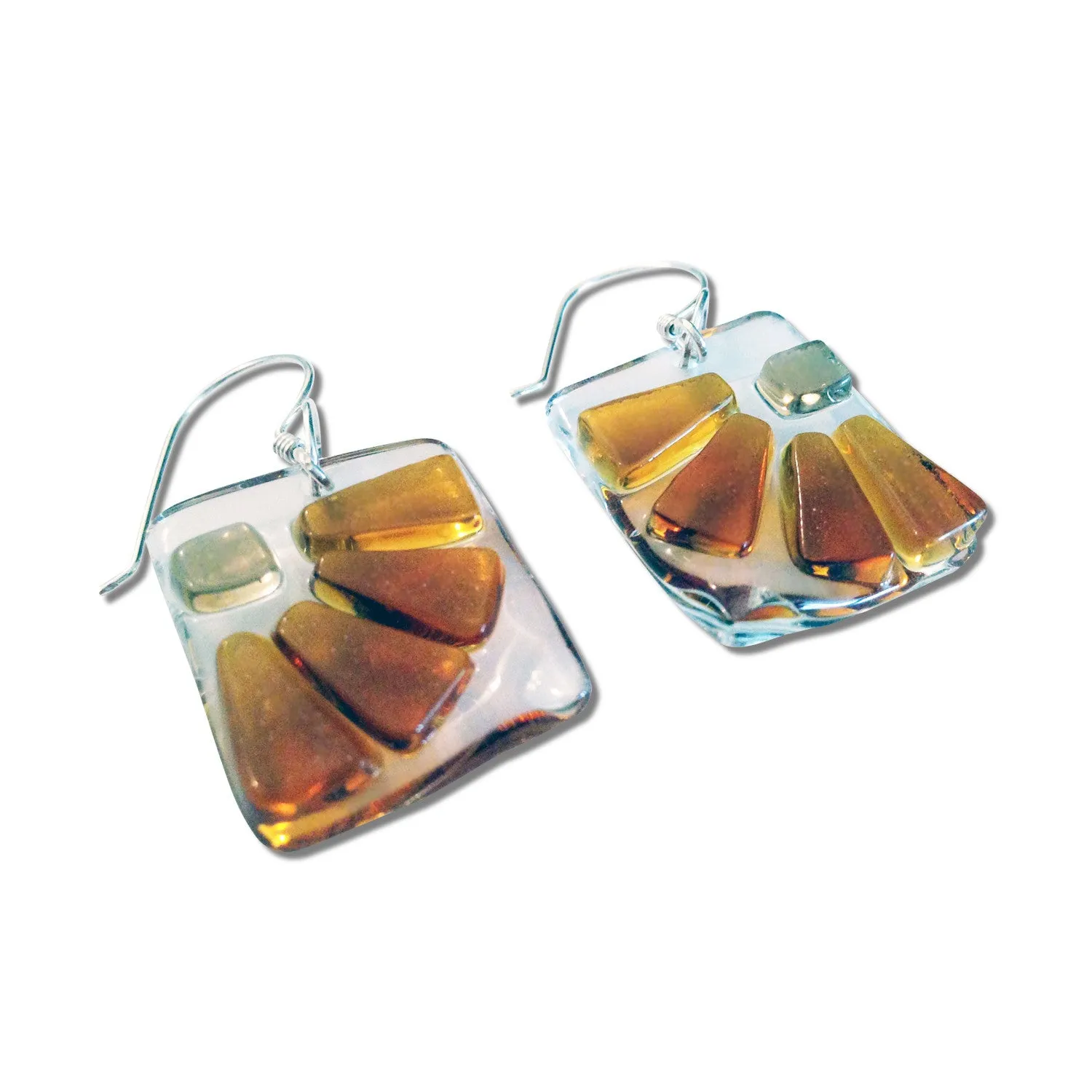 LAMA Glass Earrings - Aqua