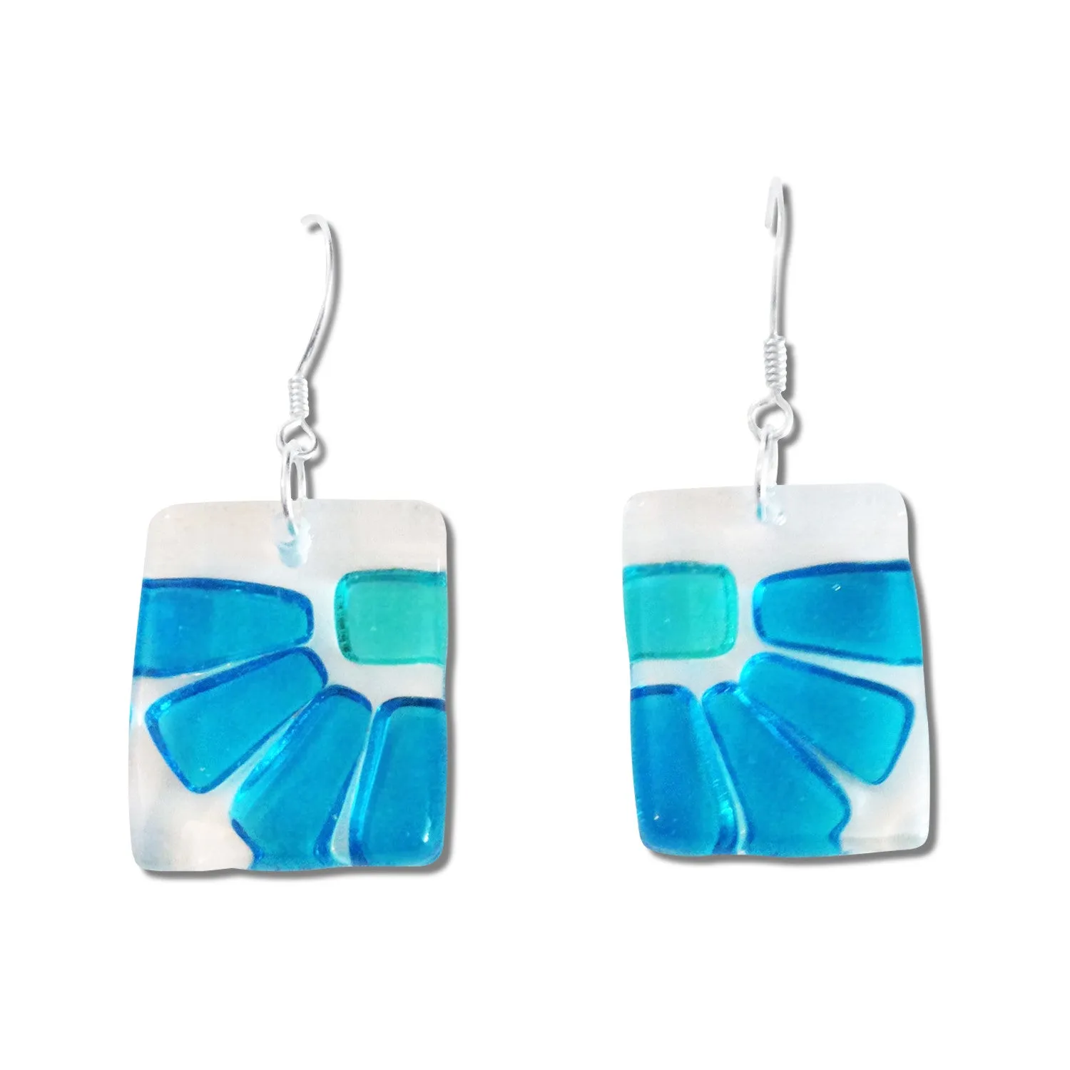 LAMA Glass Earrings - Aqua