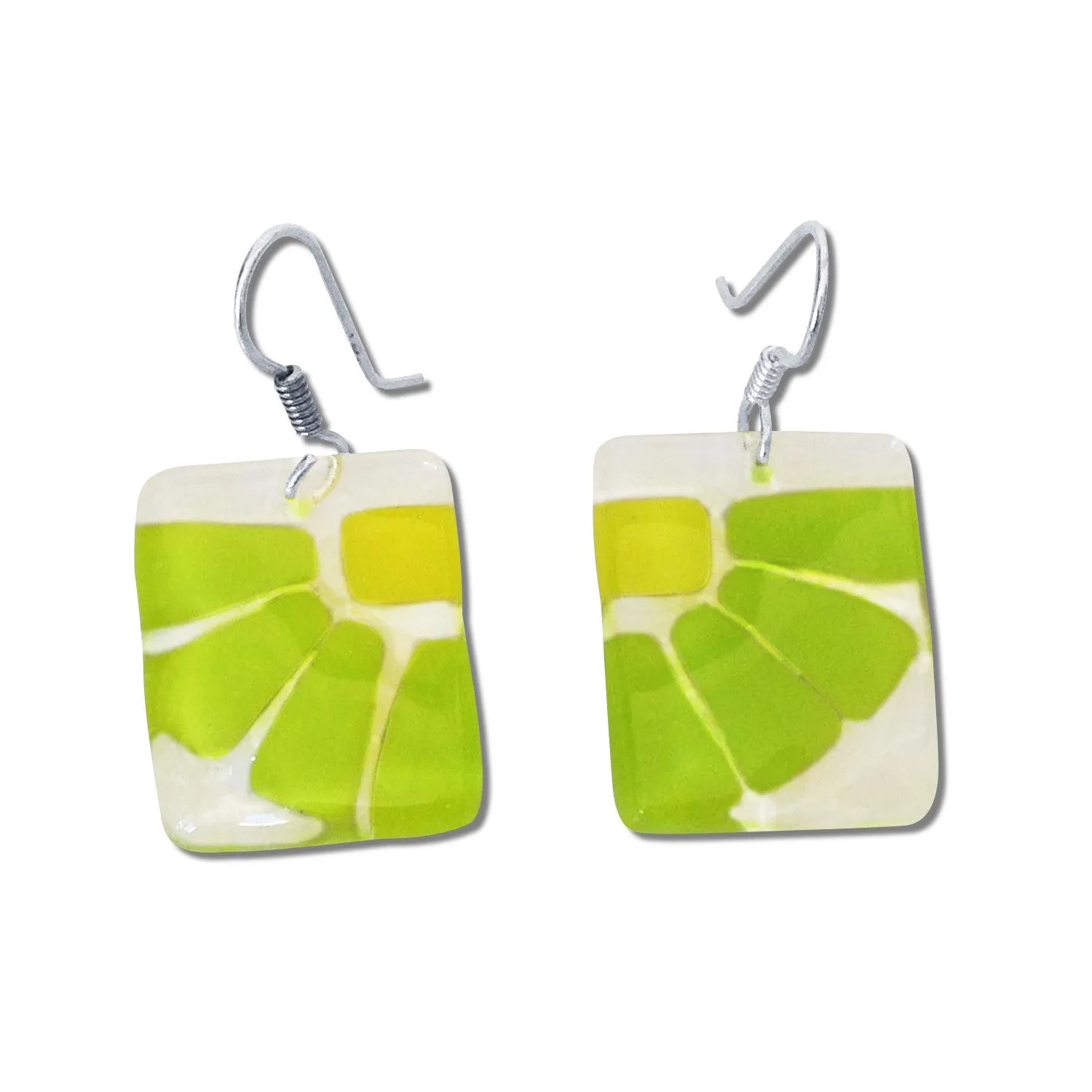 LAMA Glass Earrings - Aqua