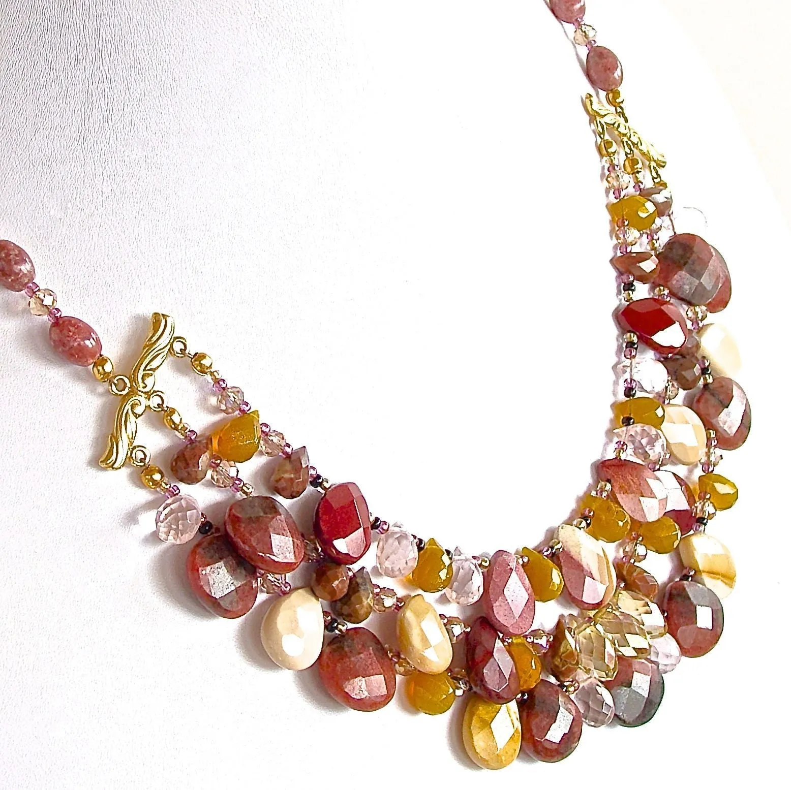 Lana: 18" Gemstone Bib Necklace