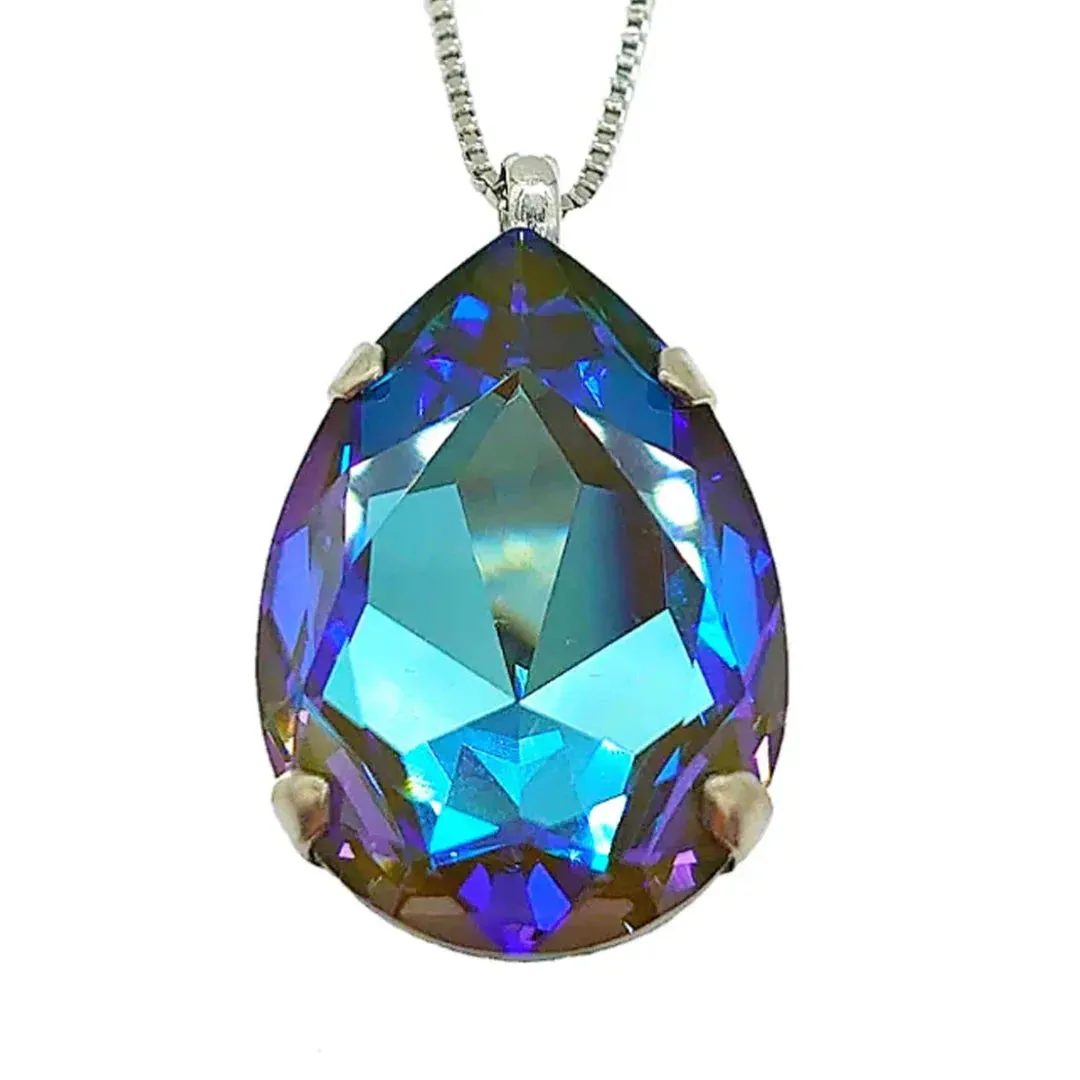 Large Swarovski Crystals Teardrop Pendant