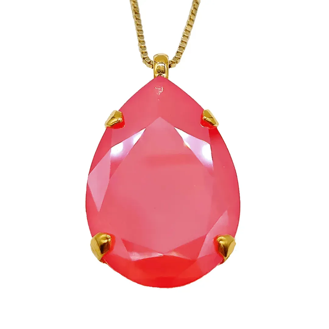 Large Swarovski Crystals Teardrop Pendant