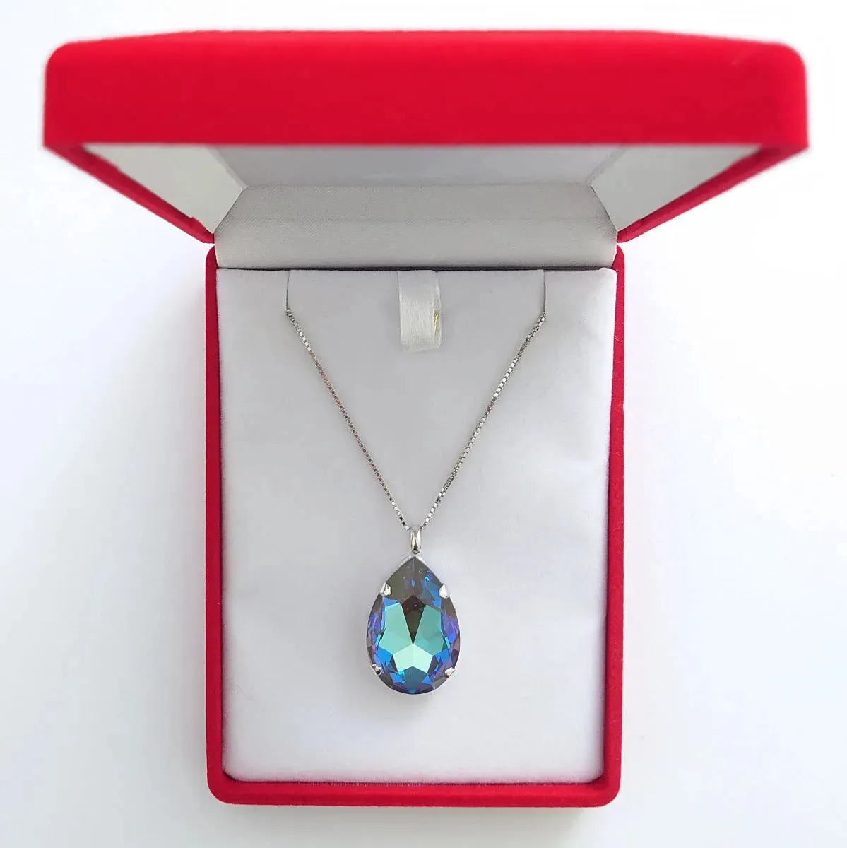 Large Swarovski Crystals Teardrop Pendant