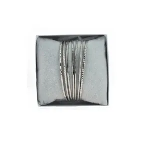 Les Interchangeables Semainier Silver Bracelet Cuff Stack of 7 (Palladium)