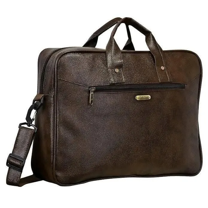 LOREM Faux Leather 10L Messenger Bag For Men & Women (Chocolate) (BG11)