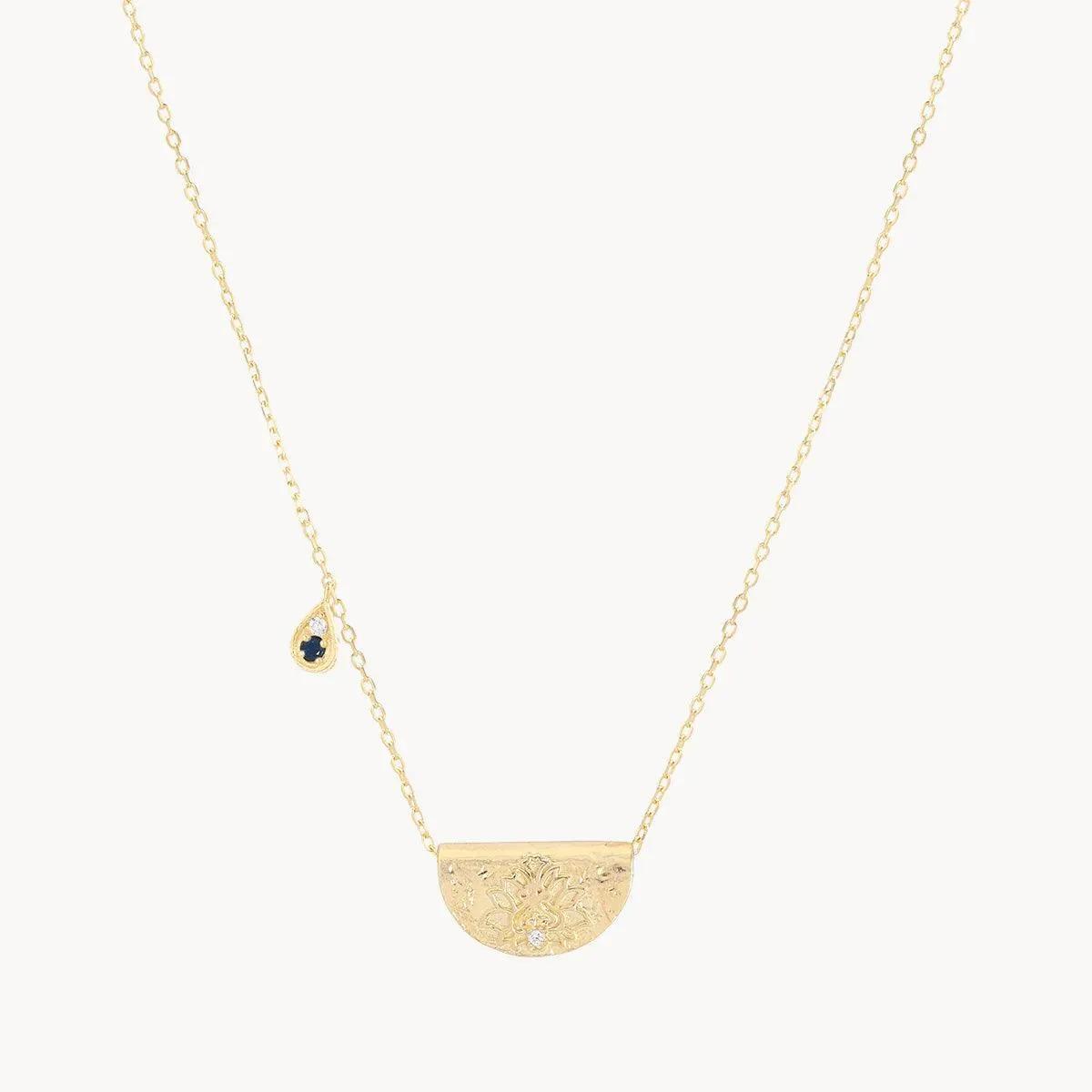 Lotus Birthstone Necklace | September