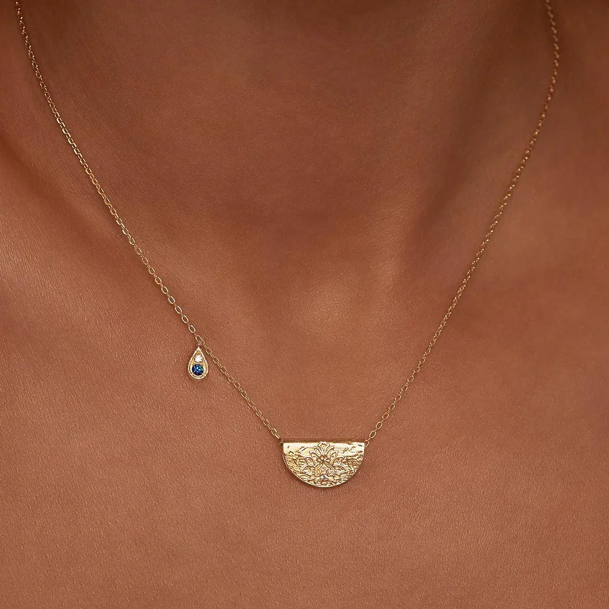 Lotus Birthstone Necklace | September