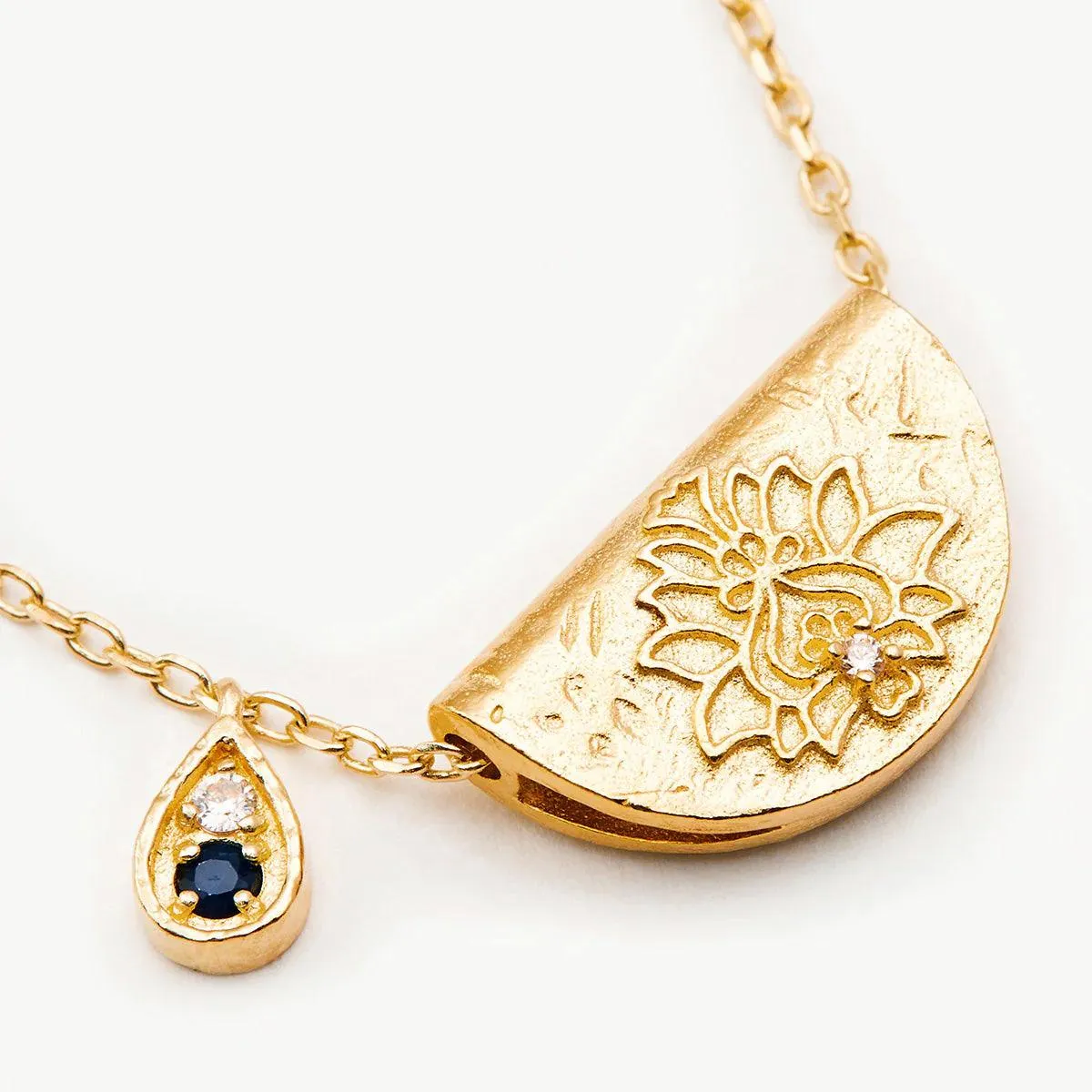 Lotus Birthstone Necklace | September