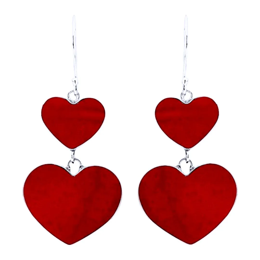 Love Hearts Coral Earrings