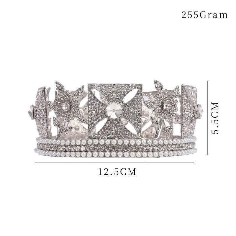 Luxury Crown Queen Elizabeth White Style Baroque Royal Crown