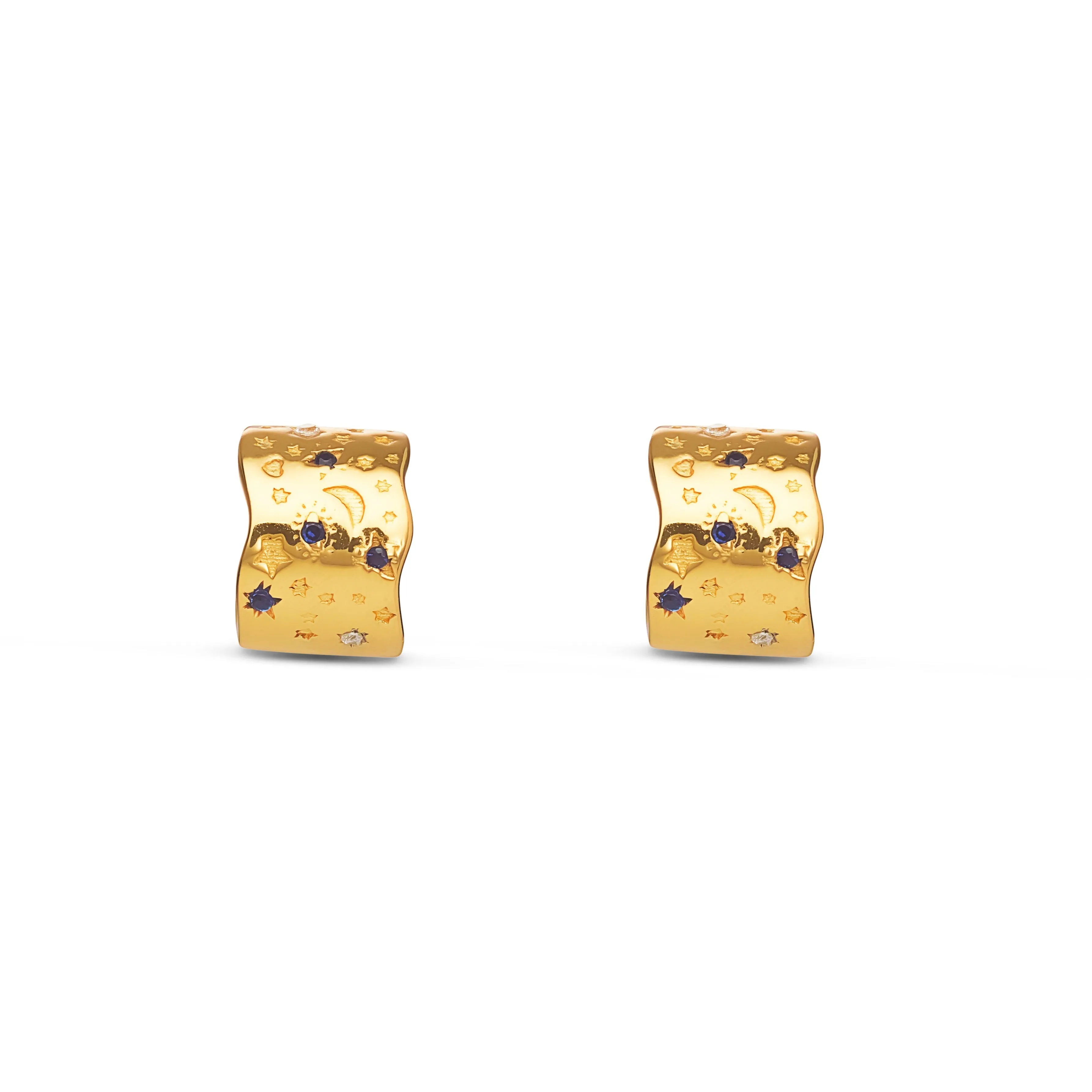 Magic Hoop Earrings - Gold Vermeil, Topaz