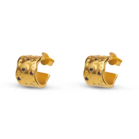 Magic Hoop Earrings - Gold Vermeil, Topaz