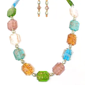 Mangini: Colorful Beaded Necklace of Venetian Glass